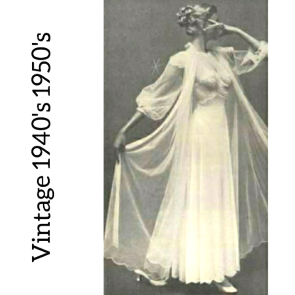 Vintage 1940's 1950's Dressing Gown Sheer Lingeri… - image 1